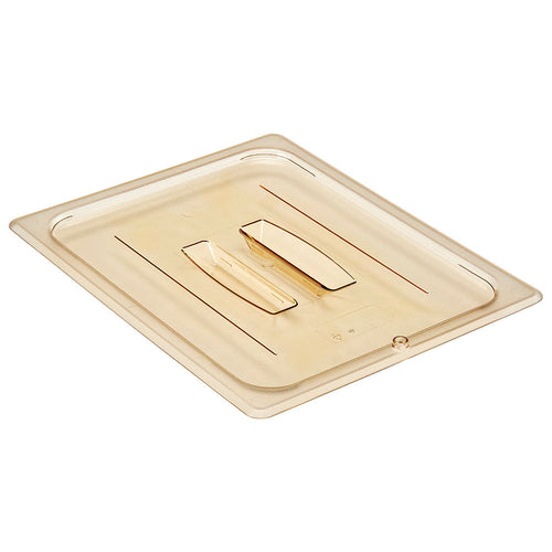 Cambro 20HPCH150 - High Heat Cover with Handle - Half-Size - Amber