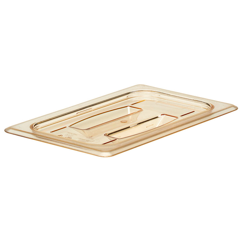 Cambro 40HPCH150 - High Heat Cover with Handle - Fourth-Size - Amber