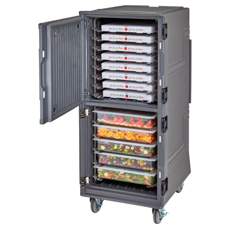 Cambro PCUHC615 - 66"H Pro Cart Ultra - (1) Hot, (1) Cold Food Cabinet - Charcoal Gray