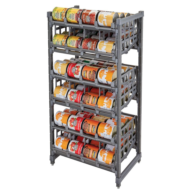 Cambro ESU243672C96580 - 36"W Elements Can Storage Rack - Holds (96) #10 Cans - Brushed Graphite