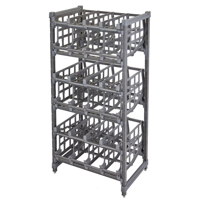 Cambro ESU243672C96580 - 36"W Elements Can Storage Rack - Holds (96) #10 Cans - Brushed Graphite