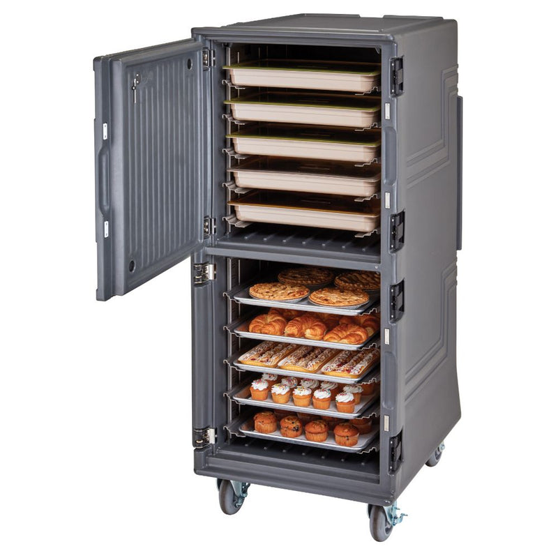 Cambro PCUPP615 - 66"H Pro Cart Ultra - (2) Passive Food Cabinets - Charcoal Gray