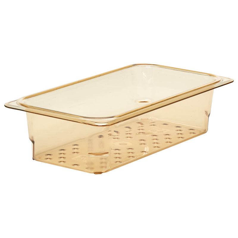 Cambro 33CLRHP150 - High Heat Colander Insert - Third-Size x 3"D - Amber