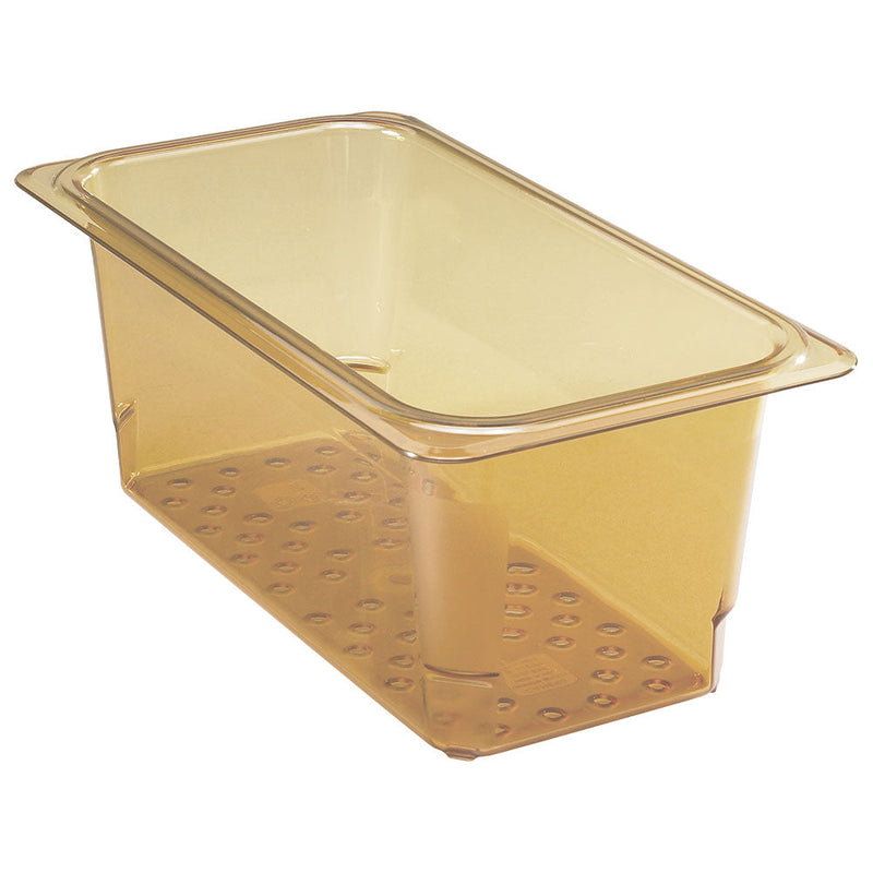 Cambro 35CLRHP150 - High Heat Colander Insert - Third-Size x 5"D - Amber