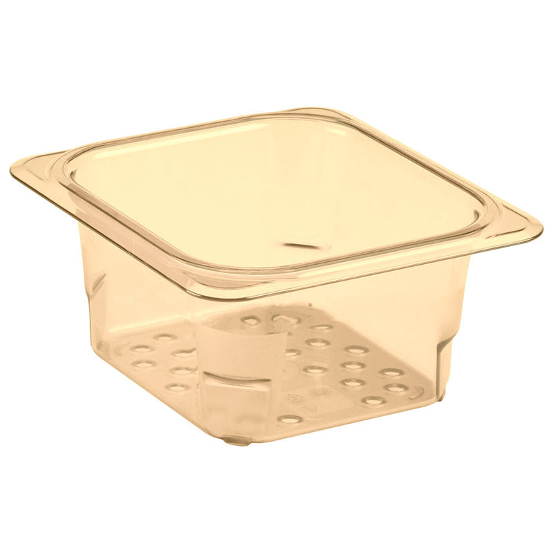 Cambro 63CLRHP150 - High Heat Colander Insert - Sixth-Size x 3"D - Amber