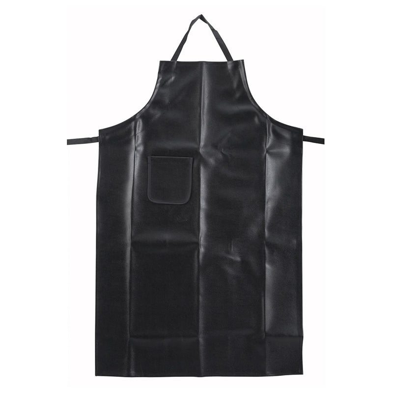 Winco BA-HN - Delantal con pechera gruesa - Vinilo negro recubierto
