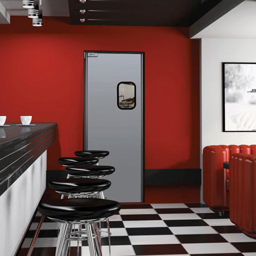 Eliason Doors LWP-3-42SNGL-DR - Puerta batiente de tráfico simple de 42" de ancho - Acabado económico de aluminio