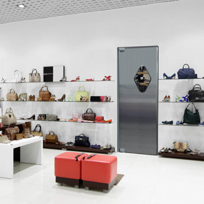 Puertas Eliason DSP-3-72DBL+WINDOW - Puerta batiente de doble tráfico de 72" de ancho - Acero inoxidable económico