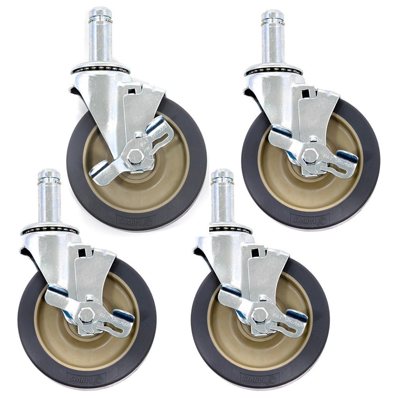 ZESCO J5FBA-4 - 5" Swivel Stem Casters with Brakes - Set of 4