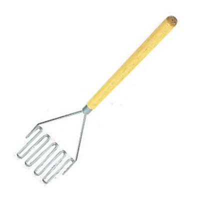 Winco PTM-24S - Machacador de papas cuadrado de 24" - Mango de madera - 6" x 5-1/4"
