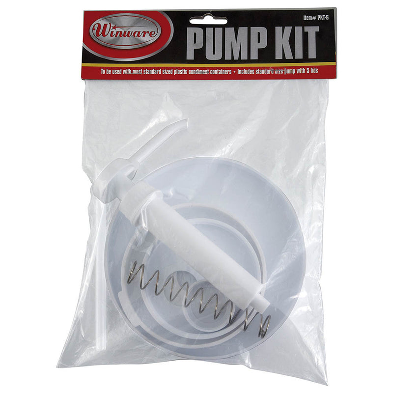 Winco PKT-6 - Kit de bomba de condimentos de plástico con 5 tapas