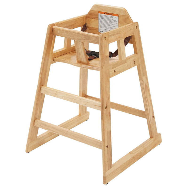 Winco CHH-101 - Silla alta de madera - Altura del asiento: 50 cm - Acabado natural