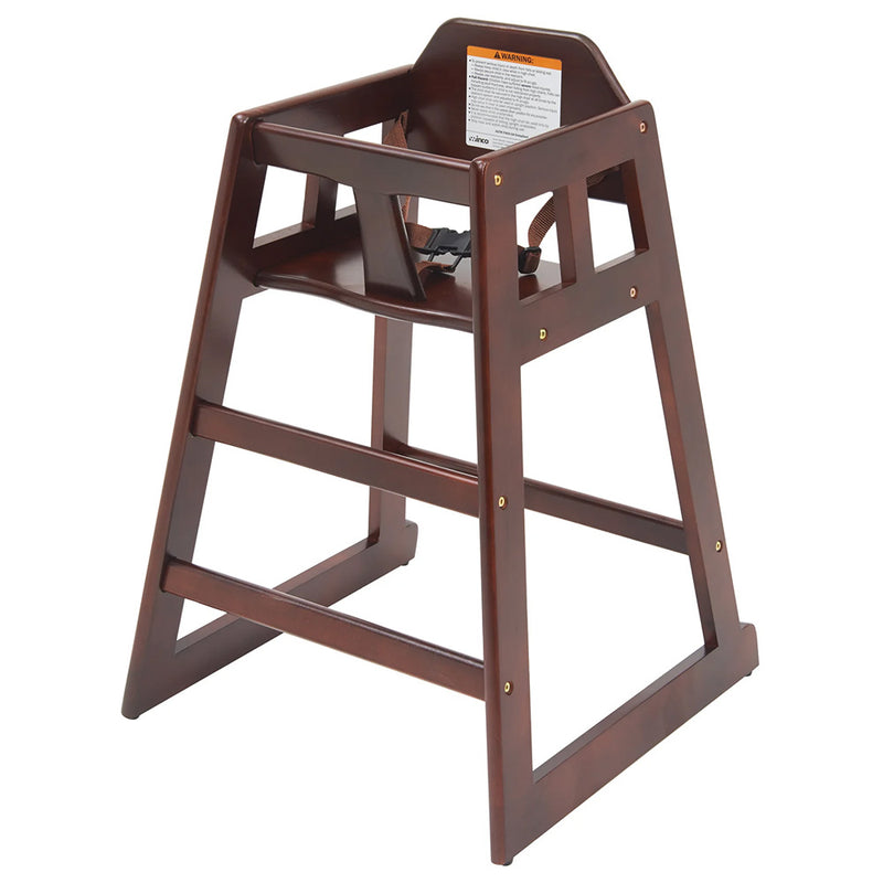 Winco CHH-103 - Silla alta de madera - Altura del asiento: 50 cm - Acabado caoba