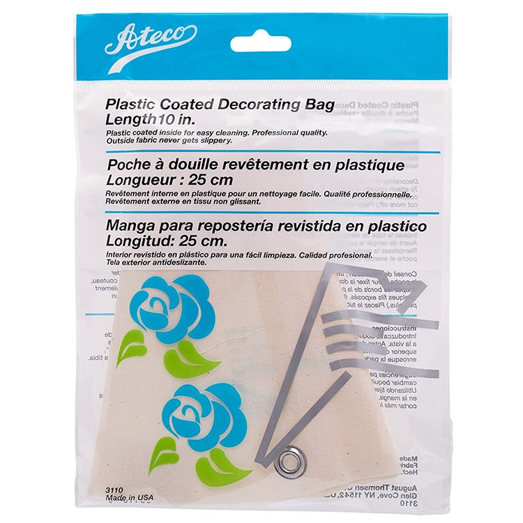 ATECO 3110 - Manga pastelera de lona de 25 cm de largo - Revestida de plástico