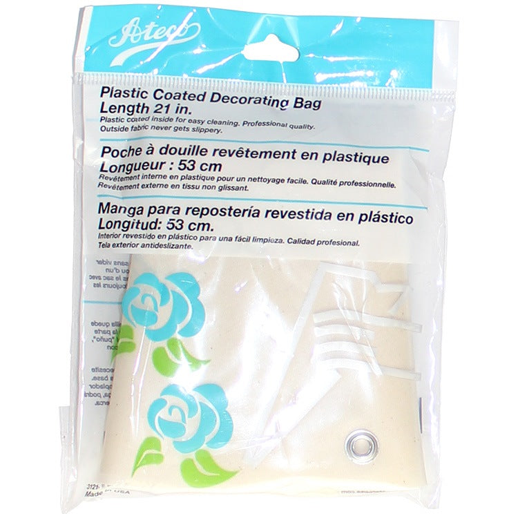 ATECO 3121 - Manga pastelera de lona de 21" de largo - Revestida de plástico