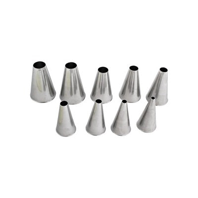 ATECO 810 - Juego de 10 boquillas para repostería - Acero inoxidable