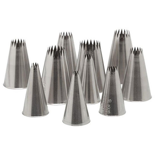 ATECO 870 - Juego de 10 tubos - Puntas de estrella francesas - Acero inoxidable