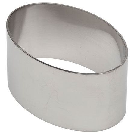 ATECO 4906 - Oval Food Mold - Stainless Steel - 3-1/8" Diam. x 1-3/8"H