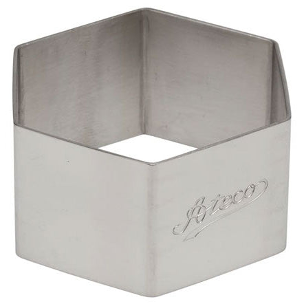ATECO 4910 - Hexagon Food Form - Stainless Steel - 2-5/16"W x 1-3/8"H