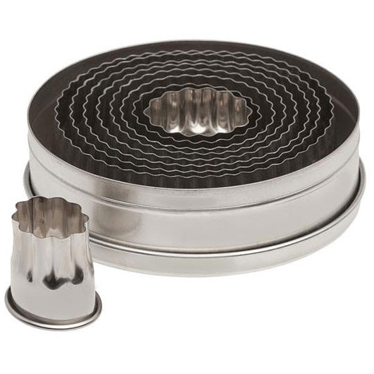 ATECO 5204 - Juego de cortadores ovalados - Filo estriado - Acero inoxidable