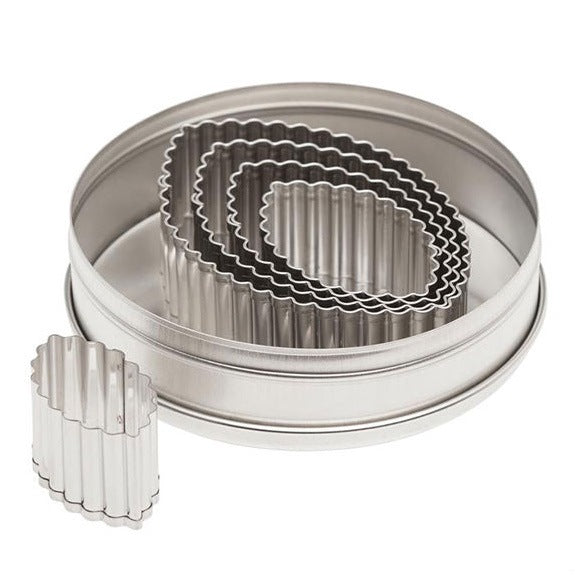 ATECO 5205 - Juego de cortadores para fútbol - Borde estriado - Acero inoxidable