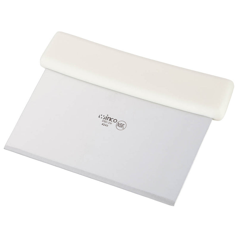 Winco DSC-2W - Raspador de masa de 6" de ancho - Acero inoxidable - Mango blanco