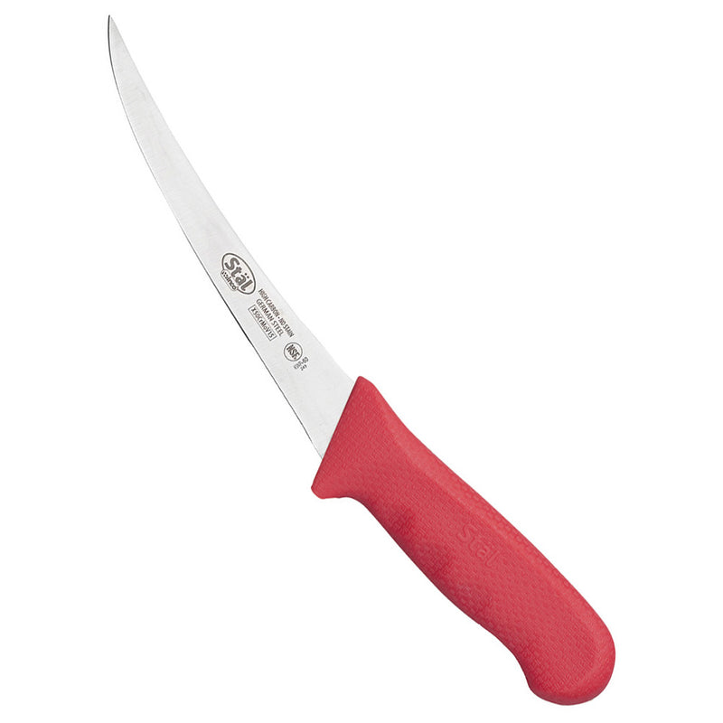 Winco KWP-60R - 6" Boning Knife - Curved Stamped Blade - Stäl Series