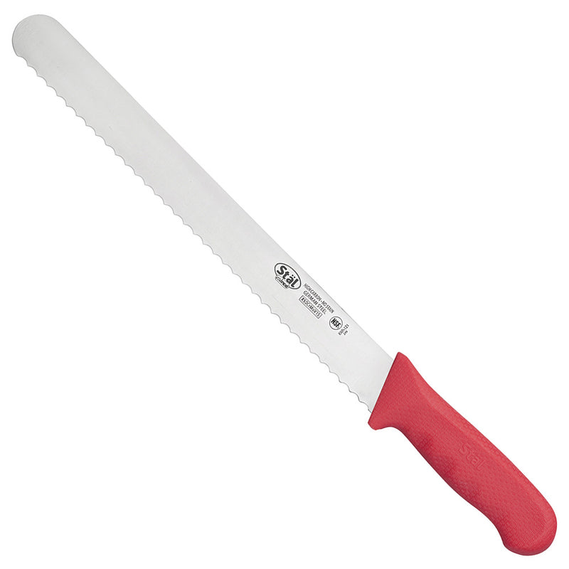 Winco KWP-121R - Cuchillo rebanador de borde ondulado de 12" - Hoja estampada - Serie Stäl