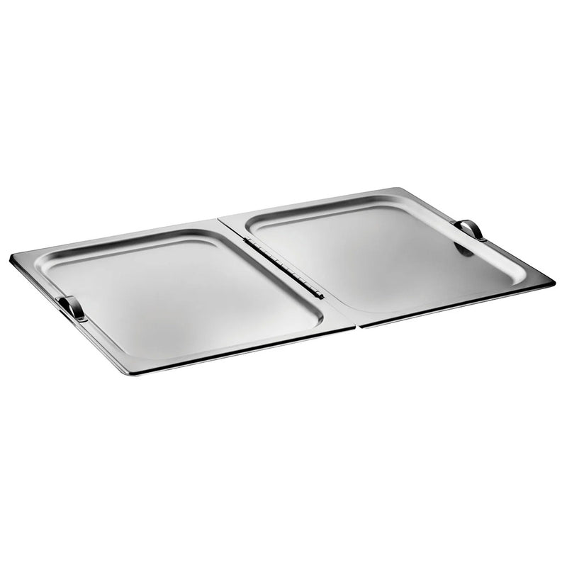 Winco C-HFC1 - Flat Cover - Full-Size - Stainless Steel - Center Hinged