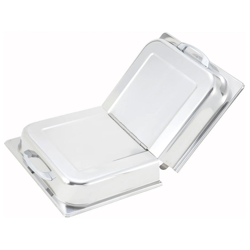 Winco C-HDC - Dome Cover - Full-Size - Stainless Steel - Center Hinged