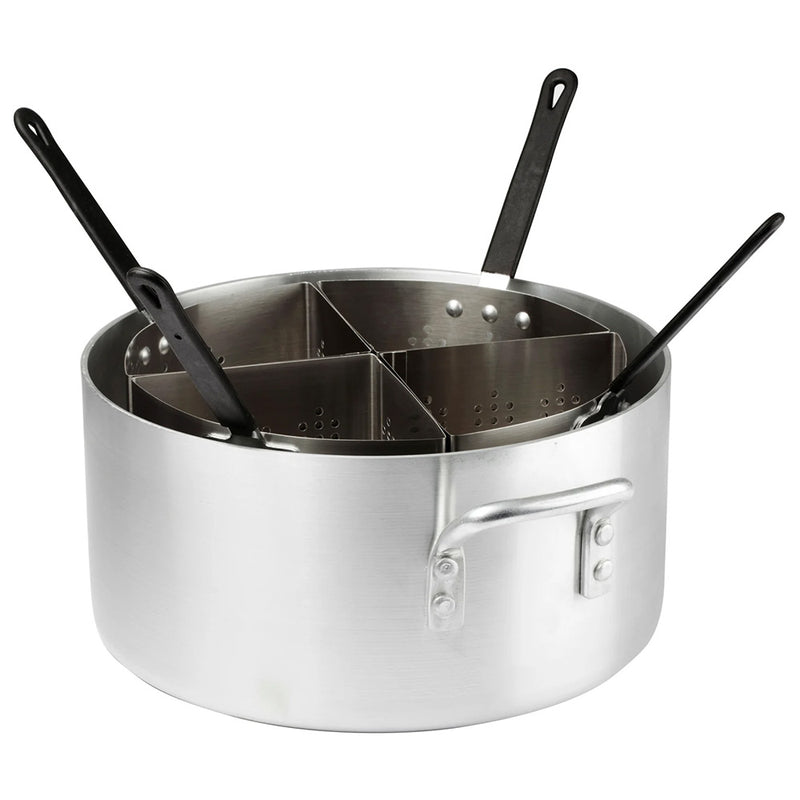 Winco APS-20 - Juego de olla para pasta - Olla de 20 cuartos - (4) cuñas insertables