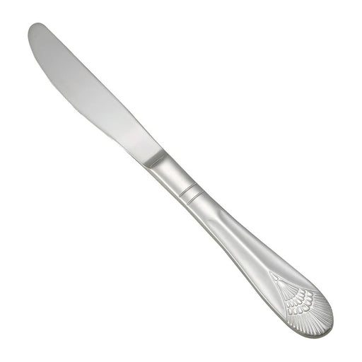 Winco 0031-08 - Peacock Flatware - Solid Handle Dinner Knife