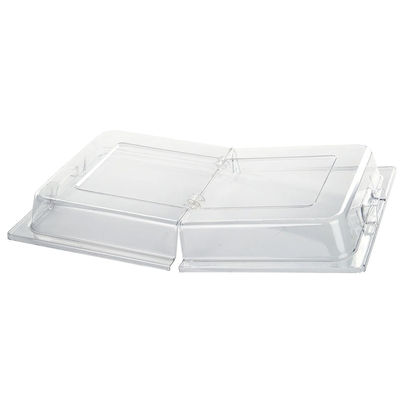 Winco C-DPFH - Clear Dome Cover - Full-Size -  Center Hinged