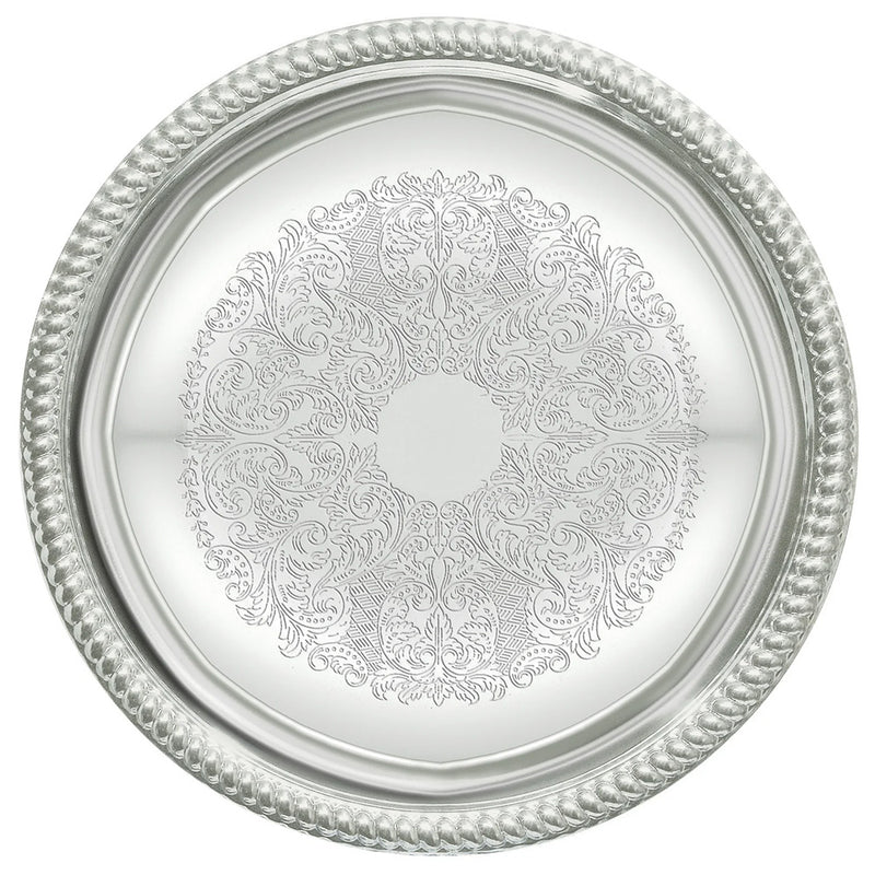 Winco CMT-14 - Bandeja redonda de metal para servir de 14"