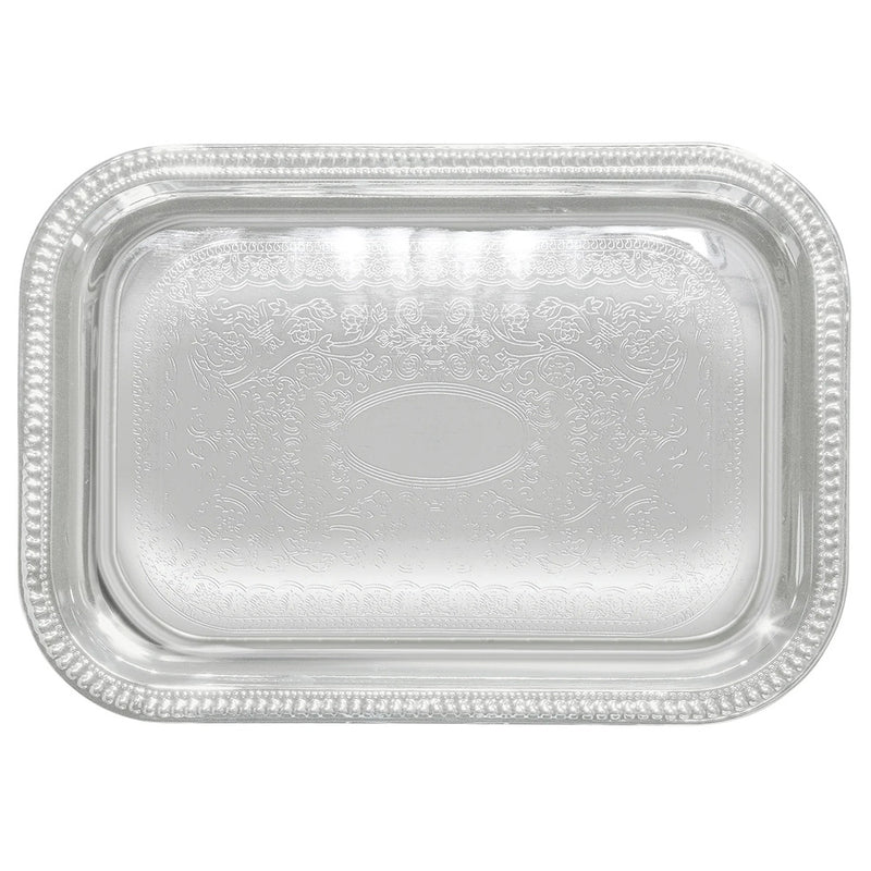 Winco CMT-2014 - Bandeja metálica rectangular para servir - 50 cm de largo x 35 cm de ancho