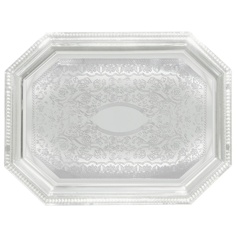 Winco CMT-1217 - Octagonal Metal Serving Tray - 17" L x 12-1/2" W