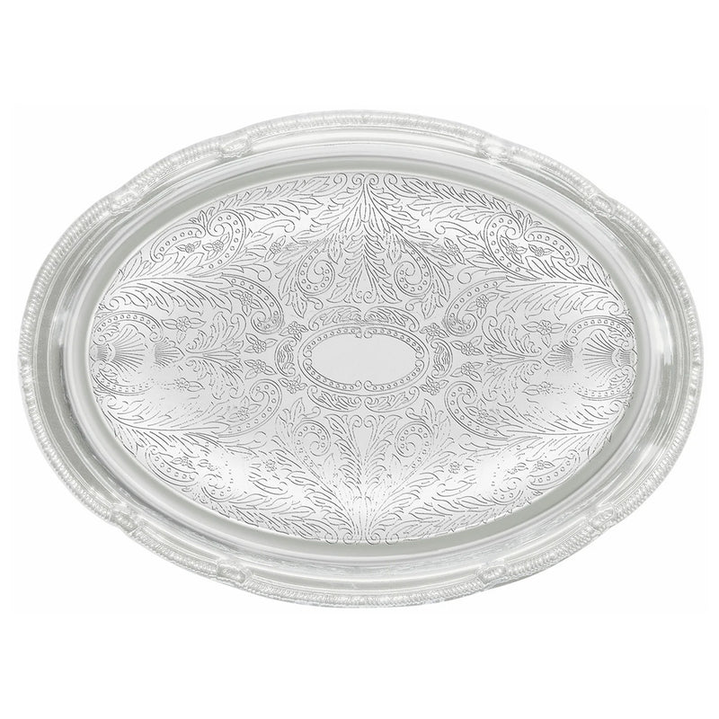 Winco CMT-1318 - Bandeja ovalada de metal para servir - 47 cm de largo x 33 cm de ancho
