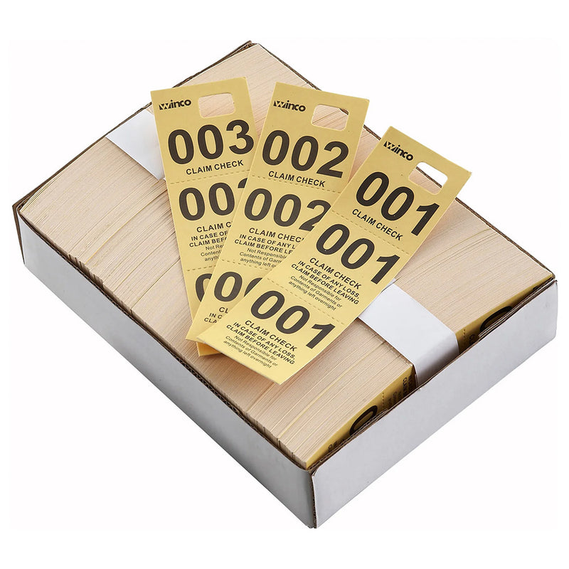 Winco CCK-5YL - Tickets de guardarropa - Uso único - Numerados del 1 al 500