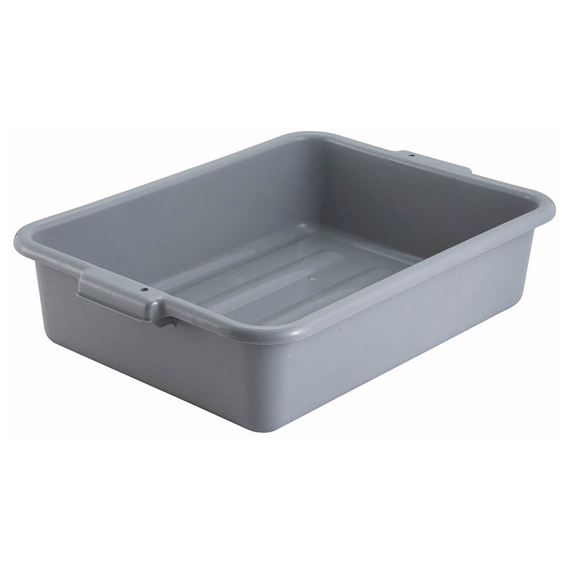 Winco PL-5G - 5"D Bus Box / Dish Tote - Light Duty - Grey