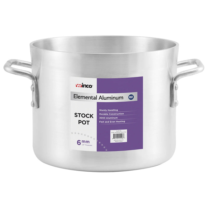 Winco ALHP-60 - 60 Quart Stock Pot - 3003 Aluminum - Heavyweight