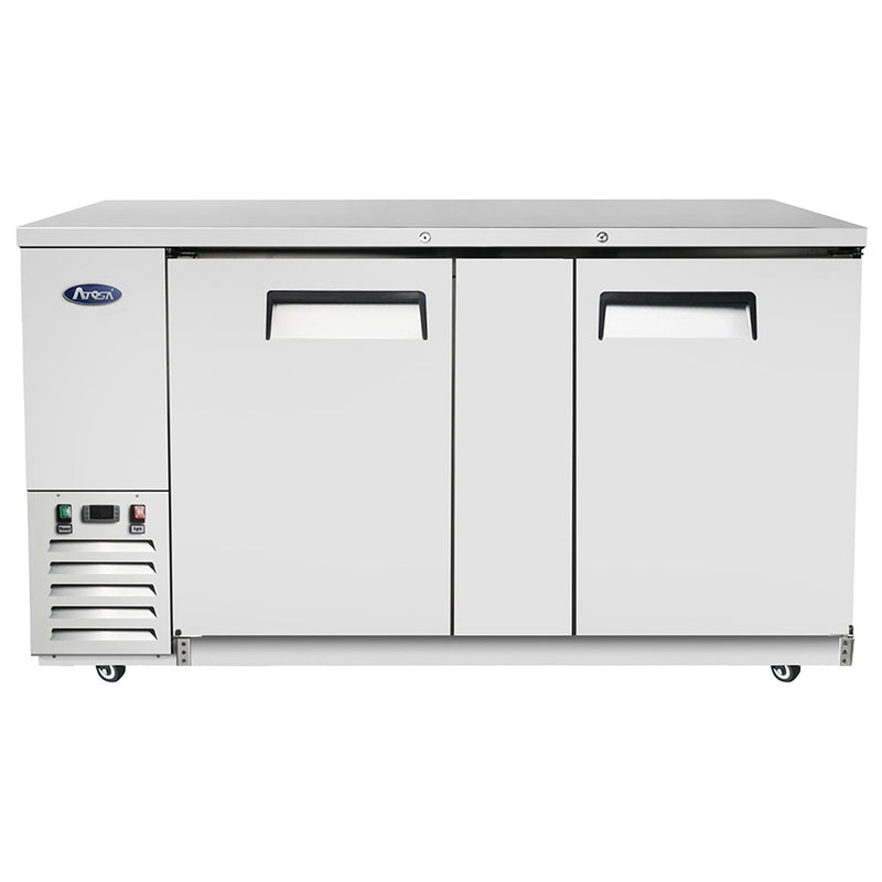 Atosa MBB69GR - 68"W Back Bar Cooler - (2) Doors - Stainless Steel