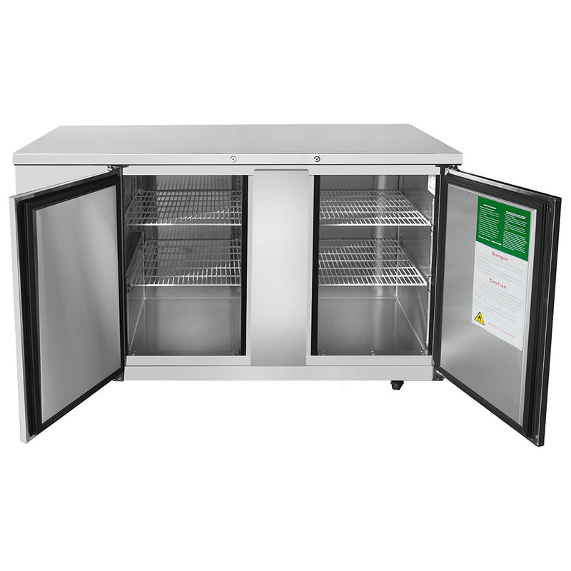 Atosa MBB69GR - 68"W Back Bar Cooler - (2) Doors - Stainless Steel