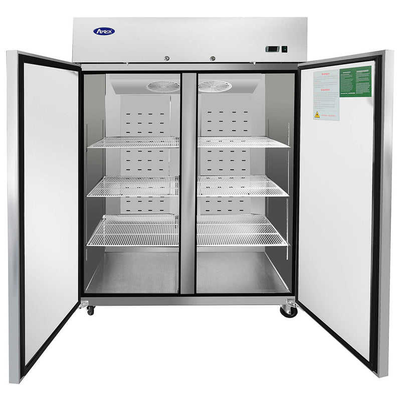 Atosa MBF8002GR - Congelador vertical de 52" de ancho - (2) puertas - Montaje superior