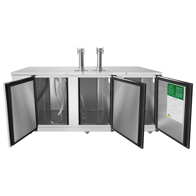 Atosa MKC90GR - Dispensador de cerveza de barril de 90" de ancho - (3) puertas - Acero inoxidable