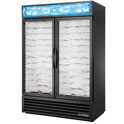 True GDIM-49NT-HC~TSL01 - 54"W Bagged Ice Merchandiser - (2) Glass Doors