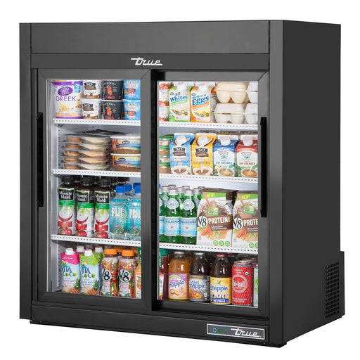 True GDM-09-SQ-HC-LD - 36"W Countertop Merchandiser - (2) Sliding Doors