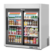 True GDM-09-SQ-HC-LD - 36"W Countertop Merchandiser - (2) Sliding Doors