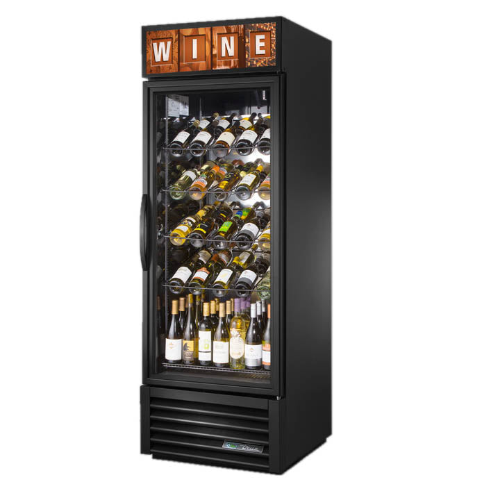 True GDM-23W-HC~TSL01 - 27"W Wine Merchandiser - (1) Glass Door - Black