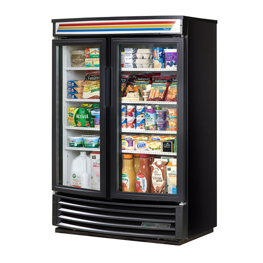 True GDM-35SL-RF-HC-LD - 39"W Merchandiser Cooler - (2) Glass Doors - 24" Depth - Curved Front