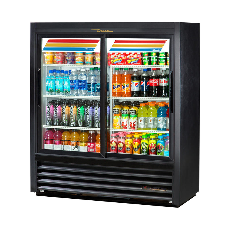 True GDM-41SL-54-HC-LD - 47"W Merchandiser Cooler - (2) Sliding Doors - 21" Depth
